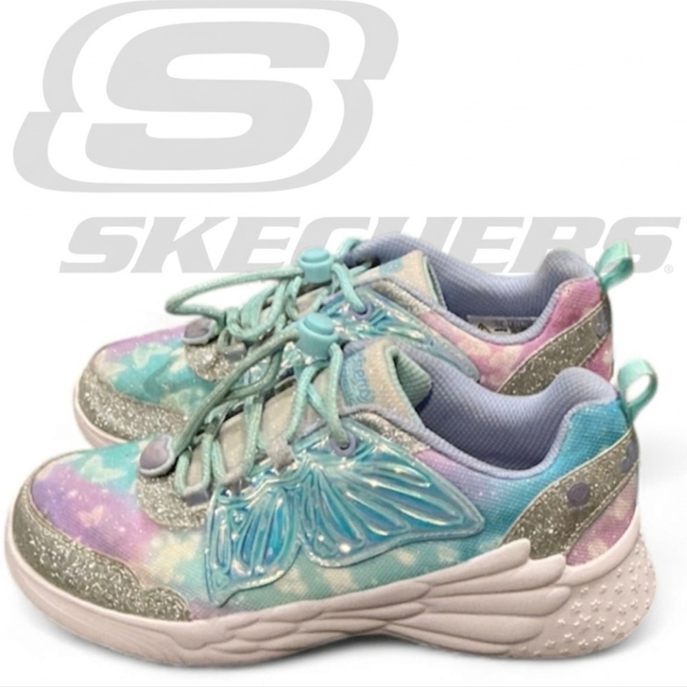 Authentic Skechers signature butterfly sneakers sz girls 2